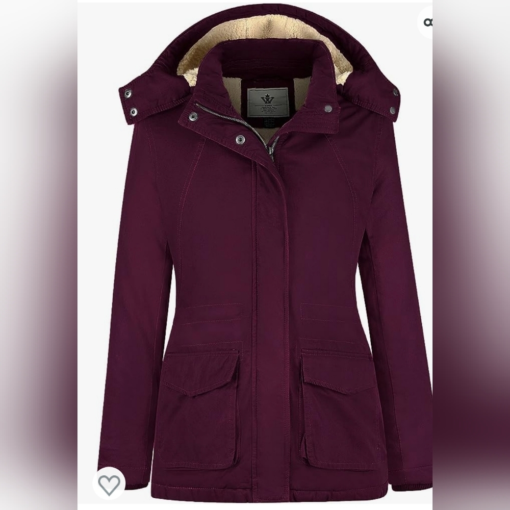 Women's Winter Warm Sherpa Lined Jacket Heavy Parka Coat with Hood